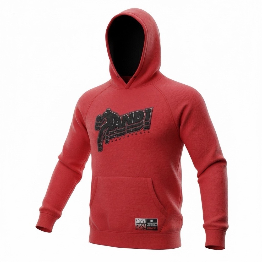 AND1 Baseline‎ Hoodie Red Men's Size S Basketball
